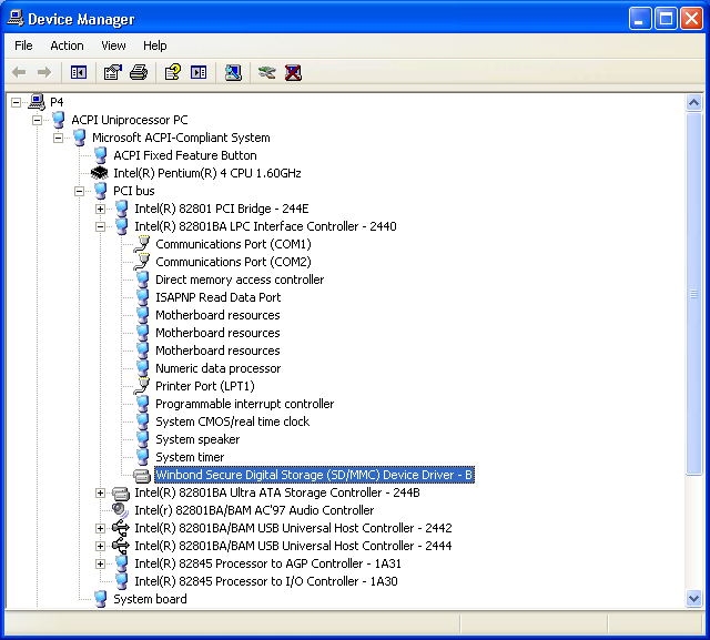 Winbond SD card reader driver
