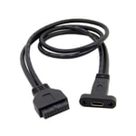 A dual-port USB 3.0 front panel header to single-port USB-C adapter.