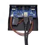 This front panel device uses a 4-port hub controller to the same effect.