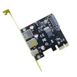 This USB 3.0 card provides 3 physical ports with a 4-port VIA Labs controller.